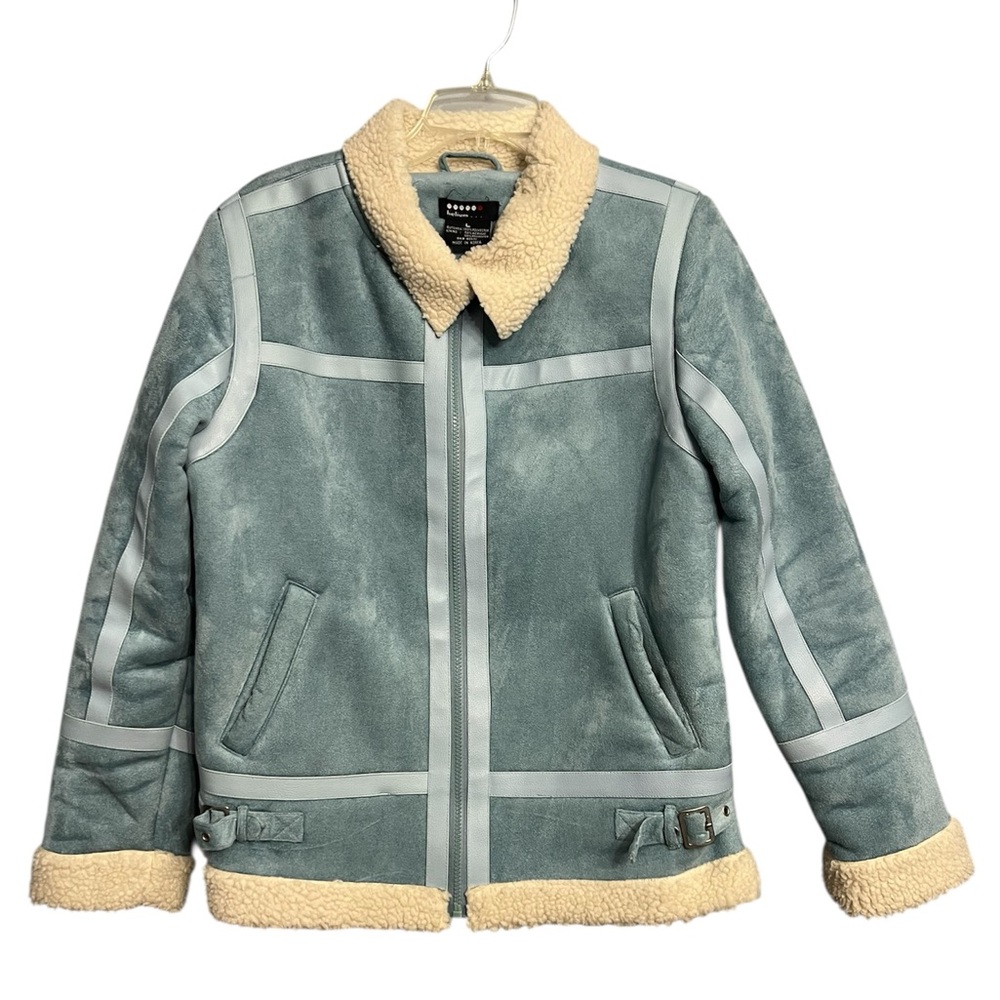 Helium 100 Polyester suede like jacket women’s size large light blue